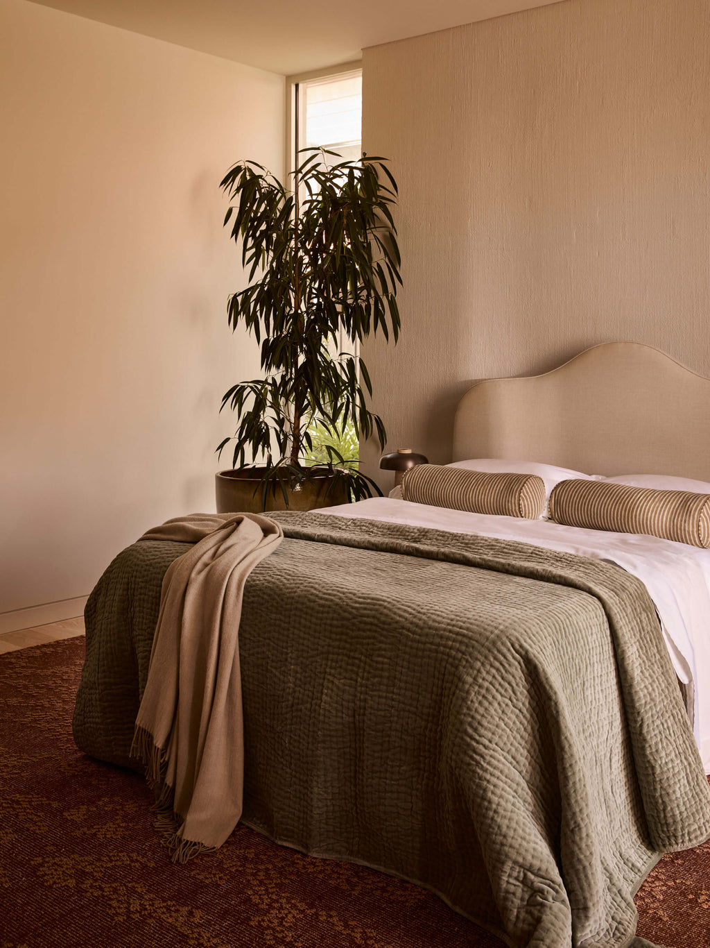 Margot Mocha Linen Bolster Cushion