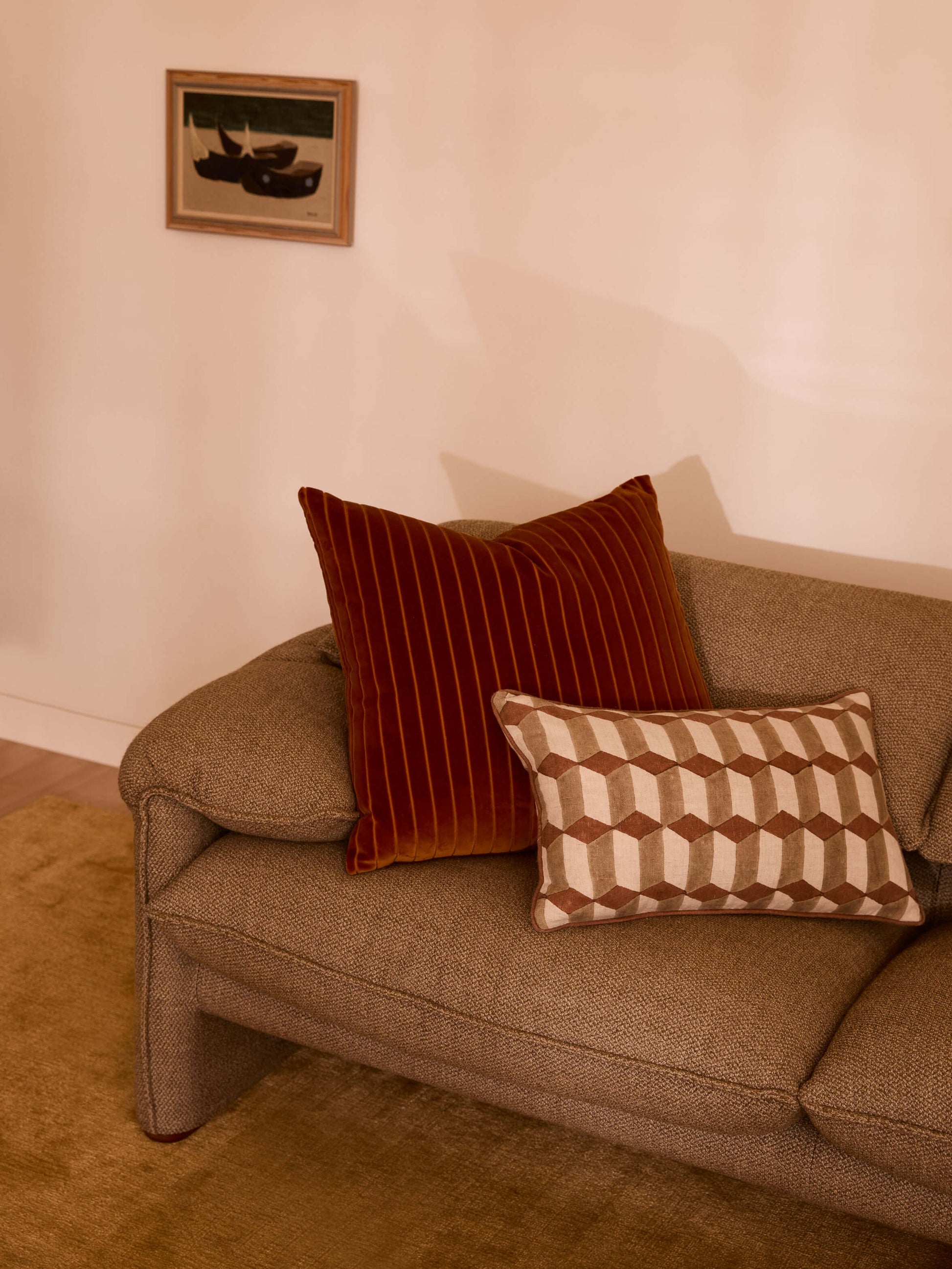 Genoa Baked Clay Reversible Linen Cushion
