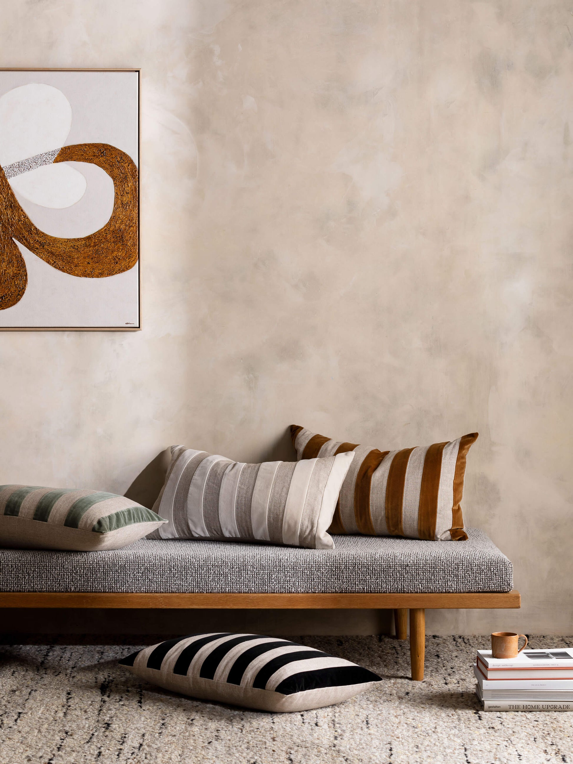 Etro Toffee Stripe Velvet Cushion