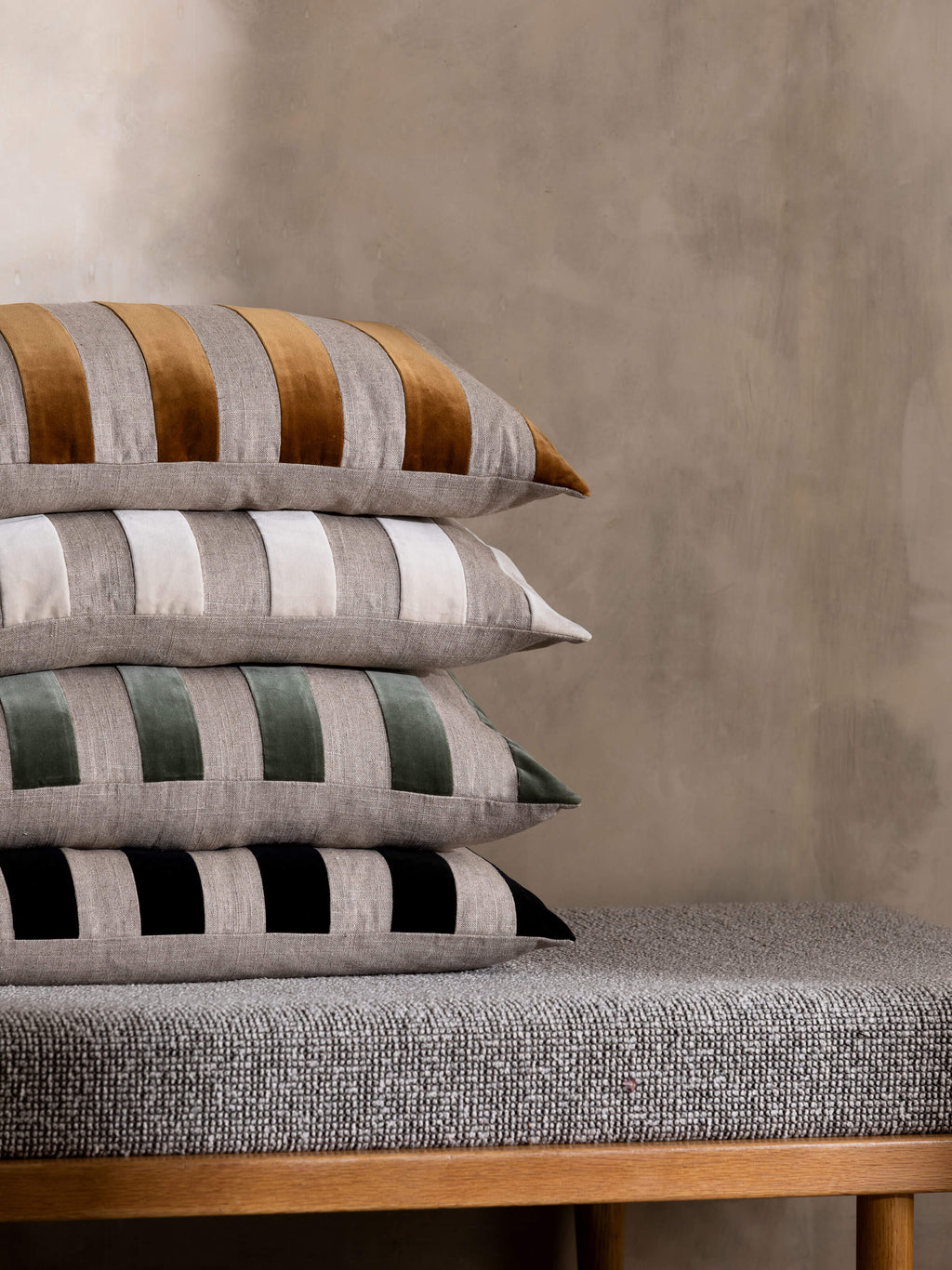 Etro Almond Stripe Velvet Cushion