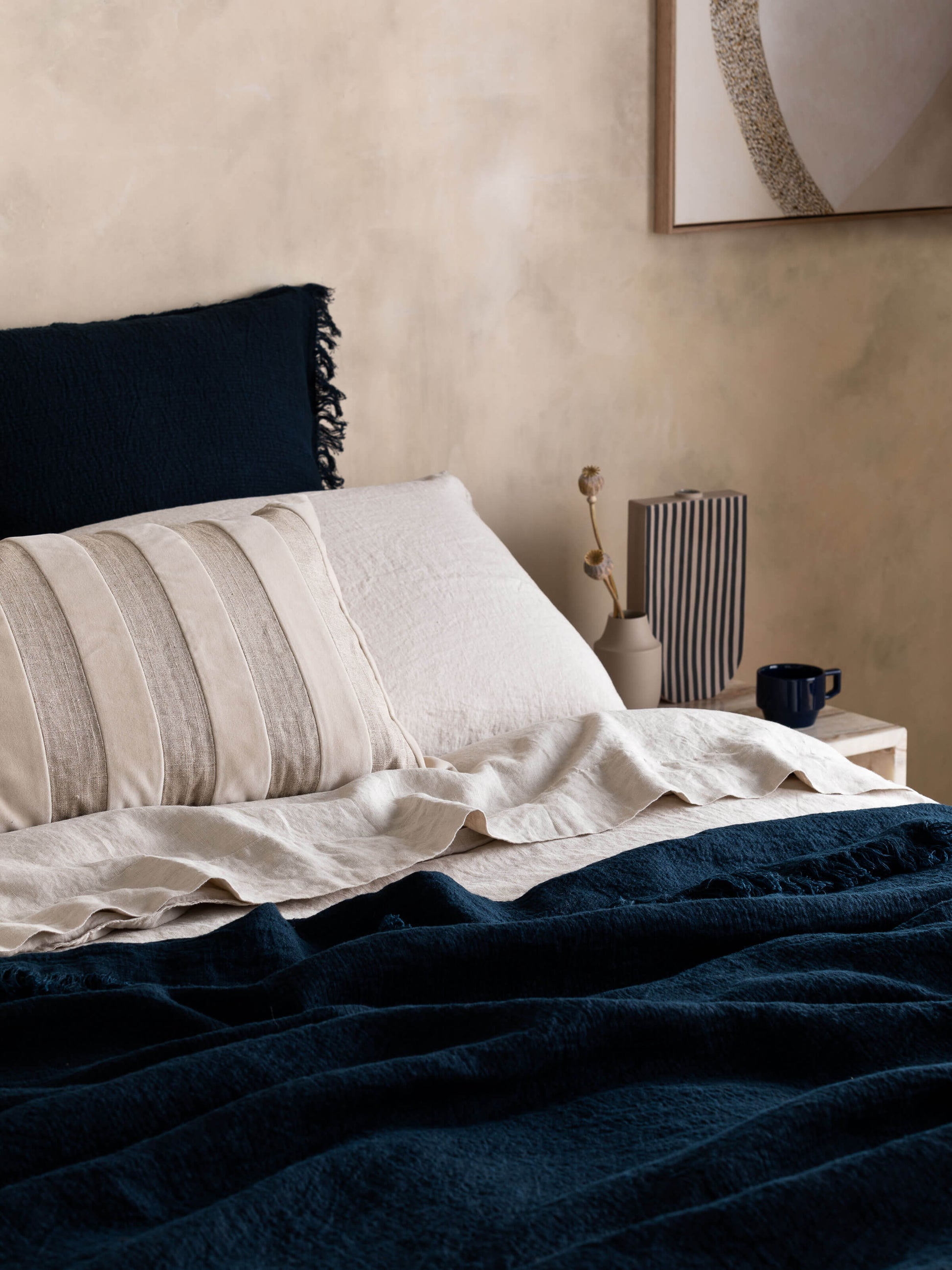 Etro Almond Stripe Velvet Cushion