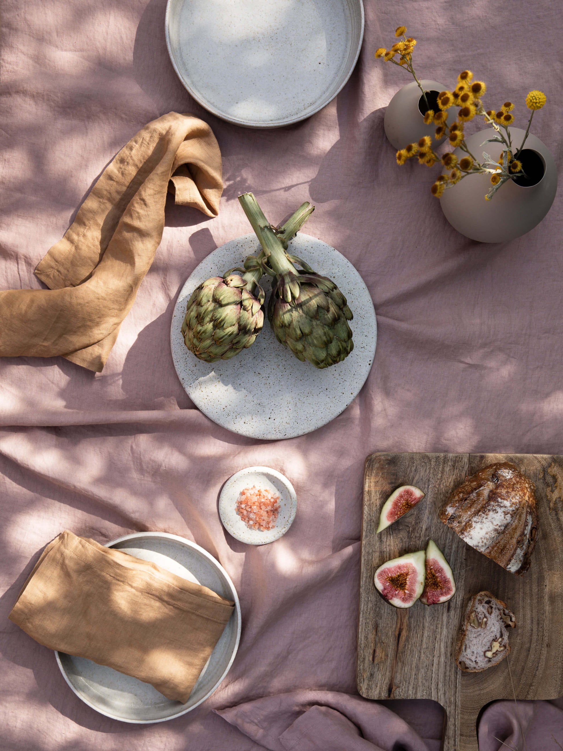 Moss Rose French Linen Napkin Set