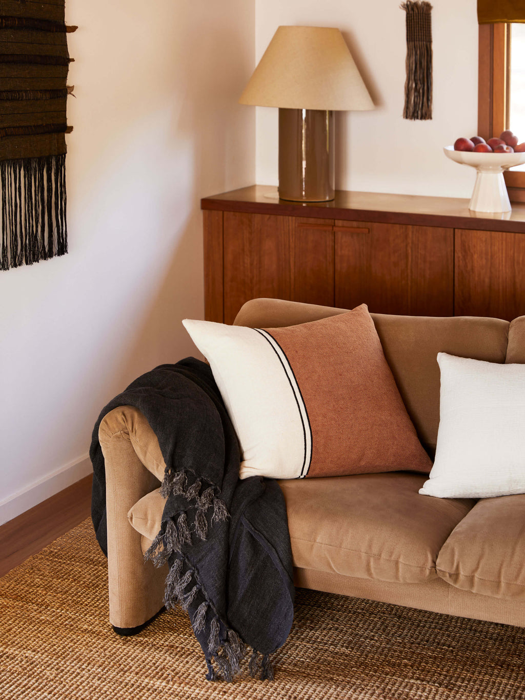 Ava Chalk Pure Linen Rectangle Cushion