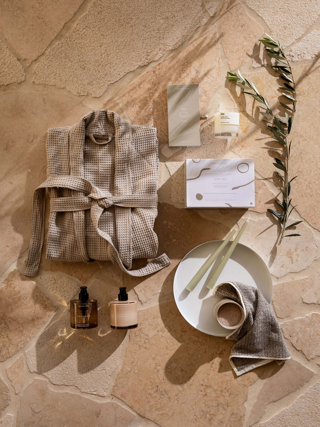 Spa Oatmeal Waffle Bathrobe
