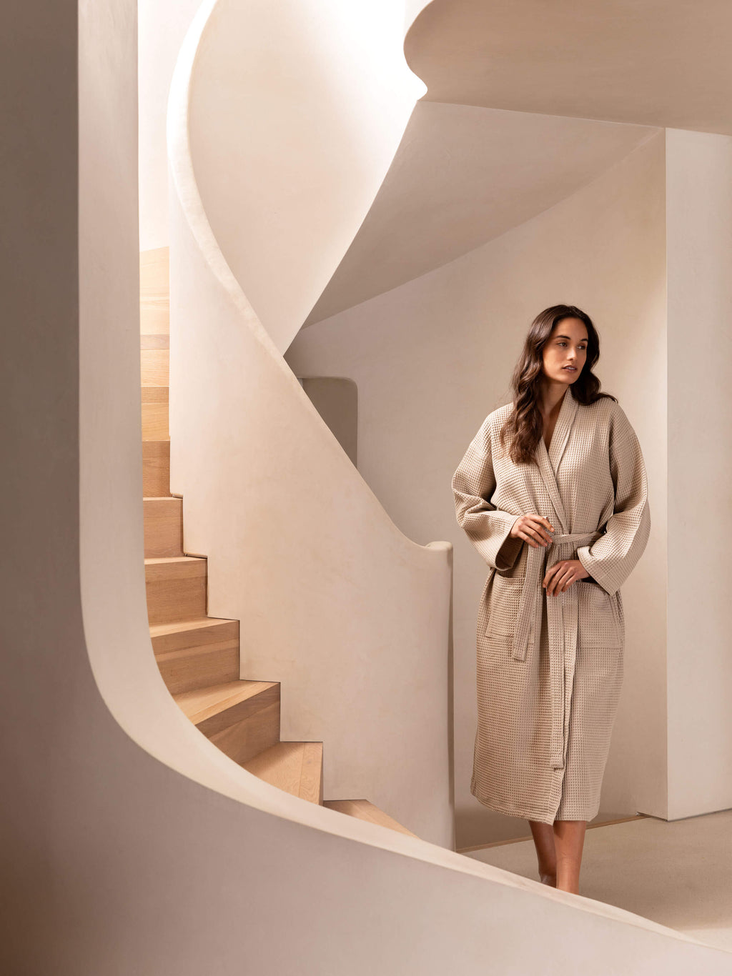 Spa Oatmeal Waffle Bathrobe