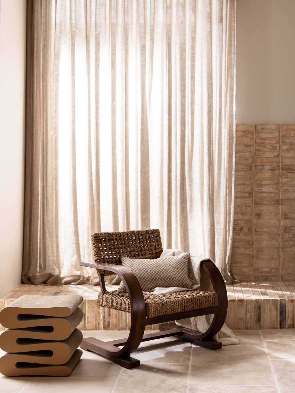 Gia Mocha Reversible Linen Cushion