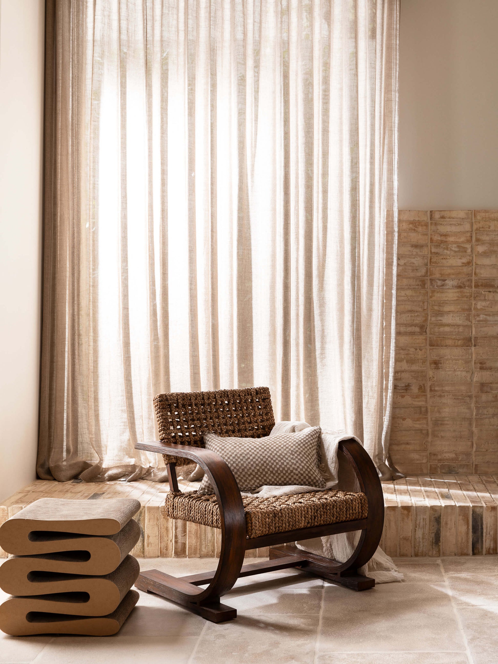 Gia Mocha Reversible Linen Cushion