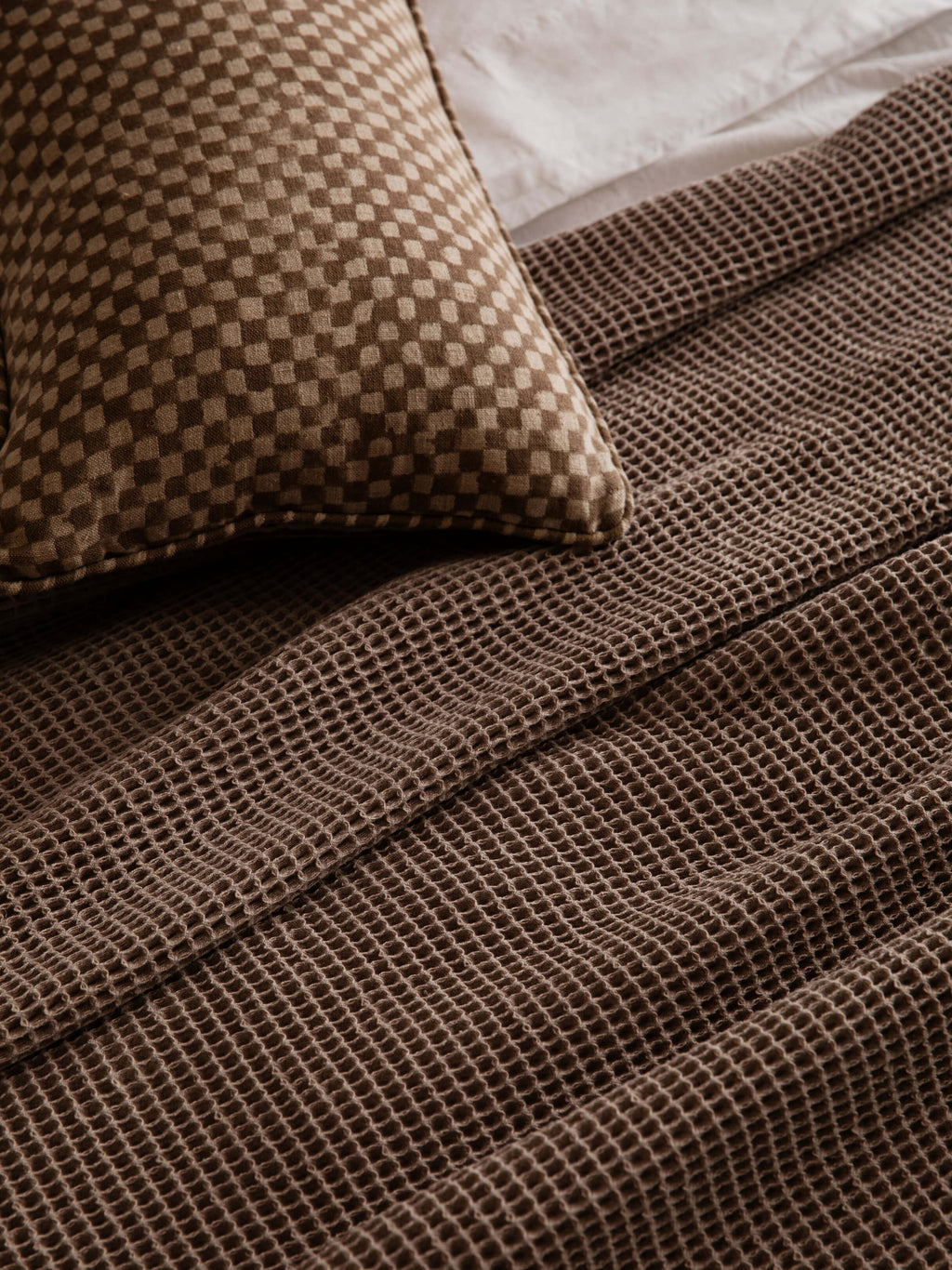 Gia Mocha Reversible Linen Cushion