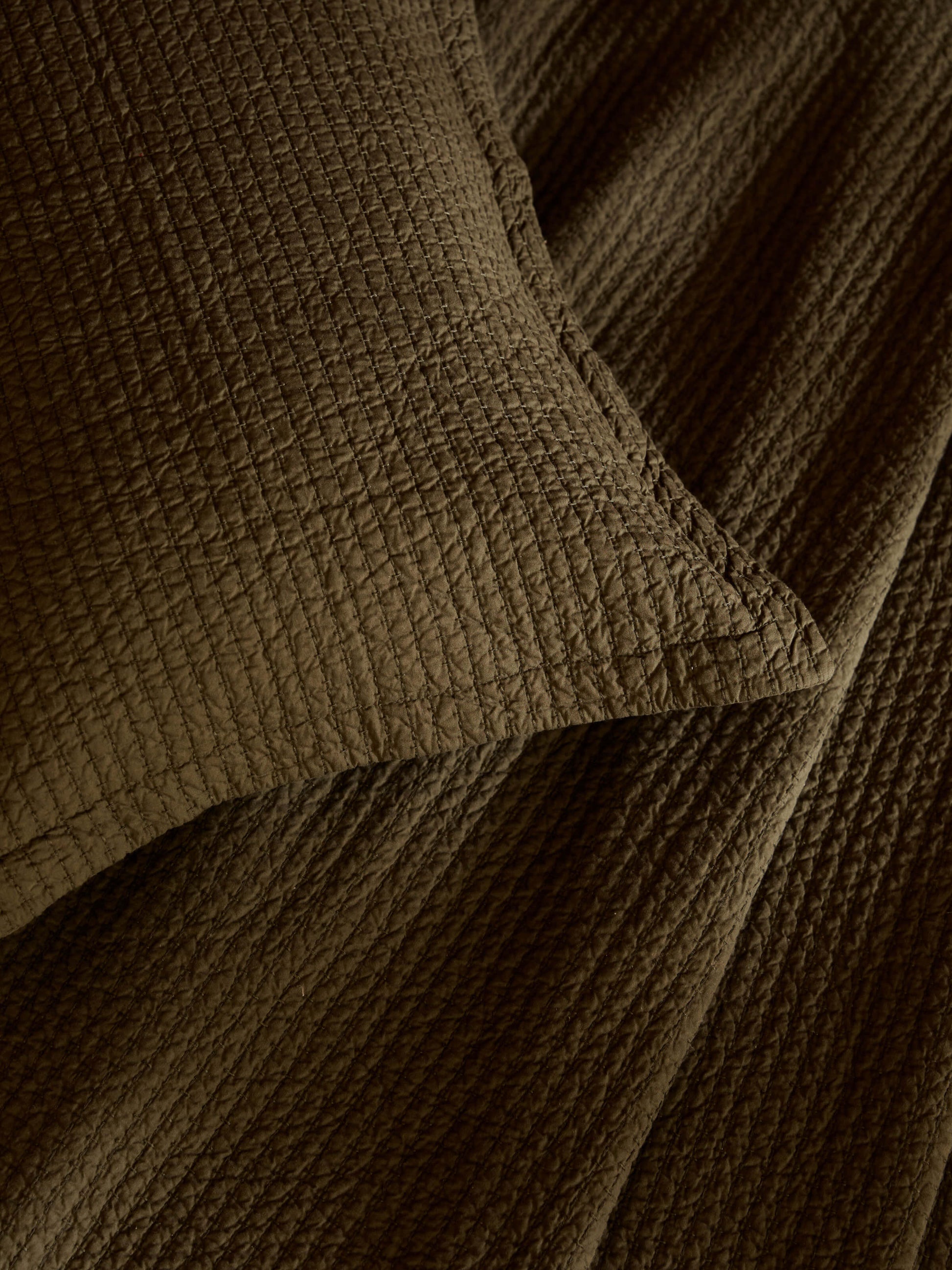 Aspen Olive Pure Cotton Quilted Pillowcases
