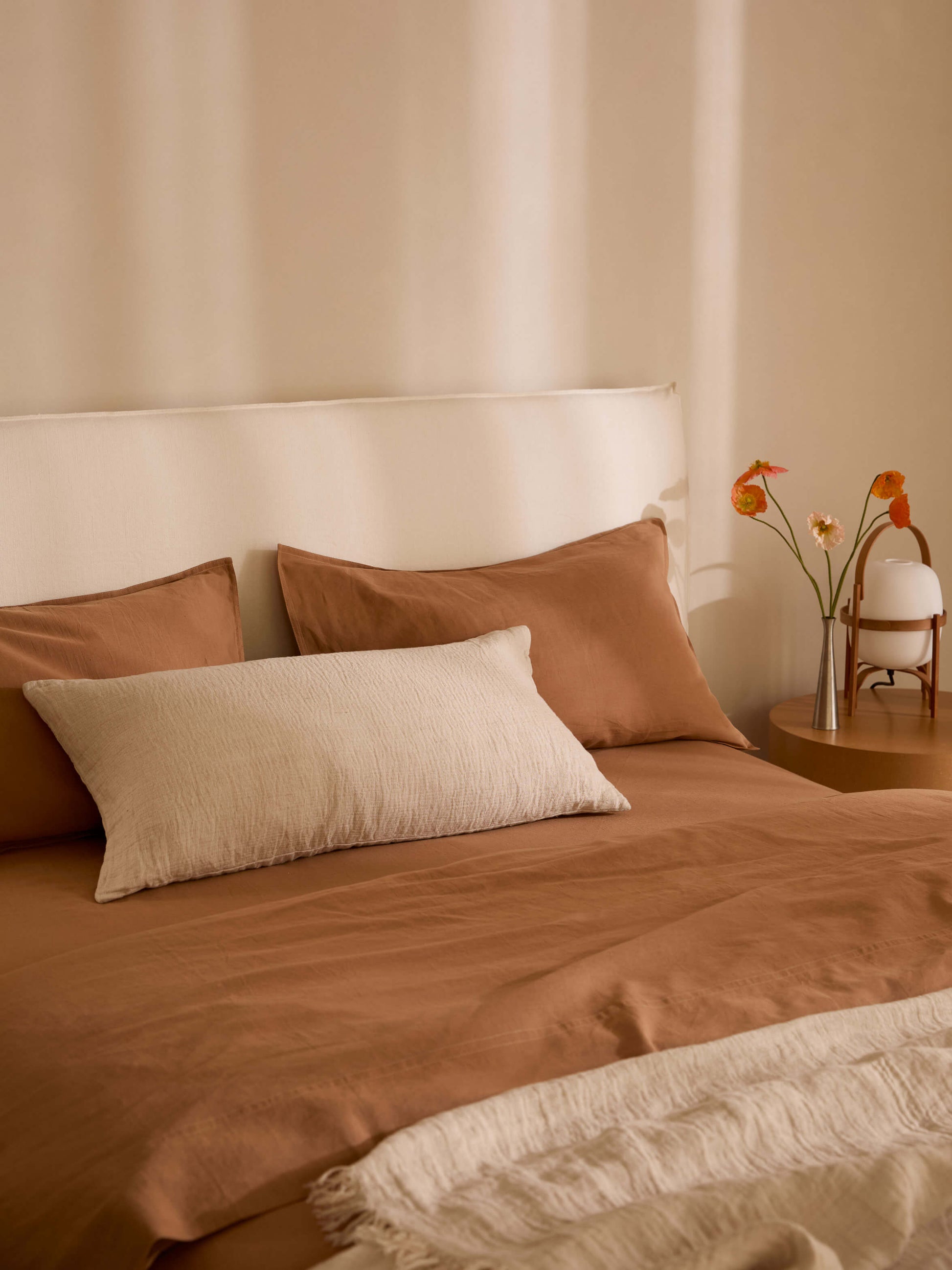 Ava Chalk Pure Linen Lumbar Cushion