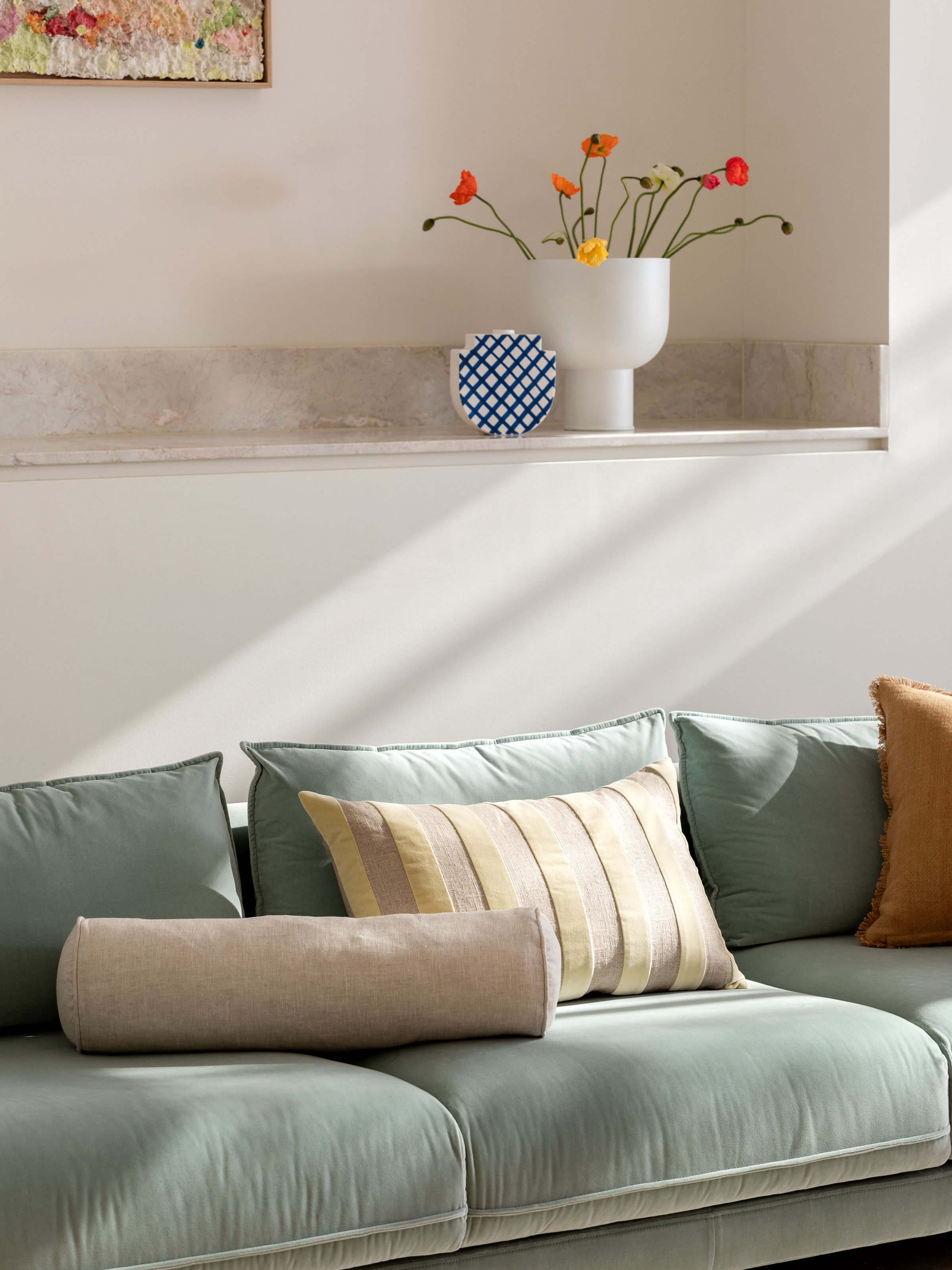 Mae Natural Pure Linen Bolster Cushion