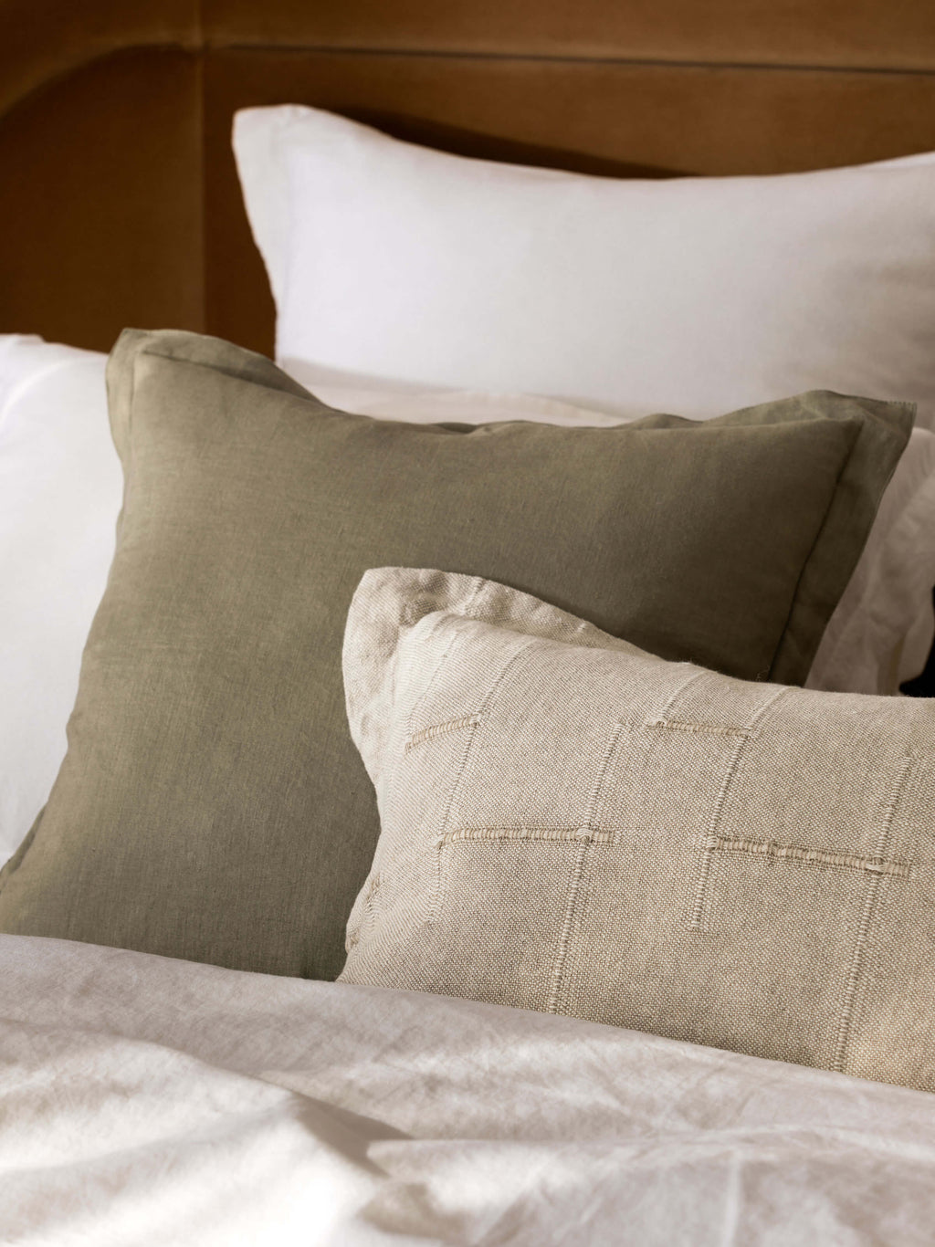 Palermo Natural French Linen Rectangle Cushion