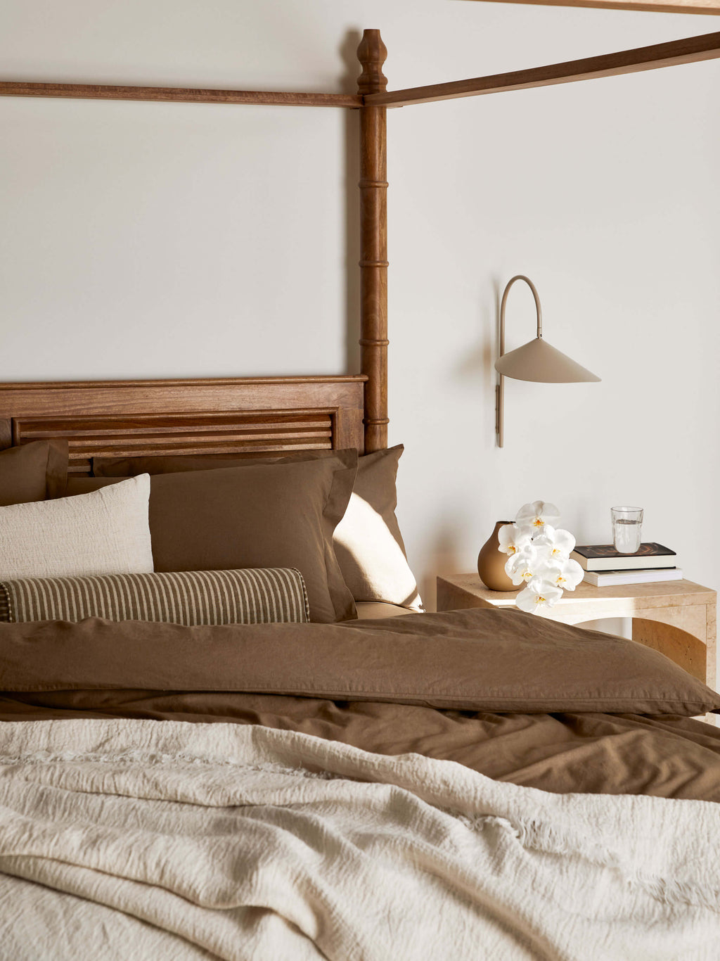 Ava Nougat Pure Linen Rectangle Cushion