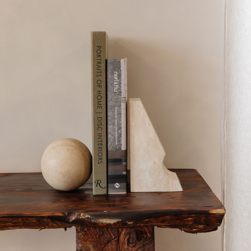 Lunar Sculpted Bookend â€“ Elegant homeware bookend with a unique design. Perfect for adding a touch of celestial charm to bookshelves, offices, or living rooms, blending style and functionality
