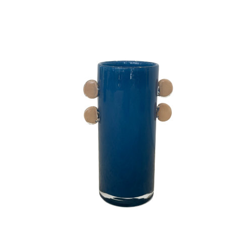 Royal Blue Vase w/ Beige