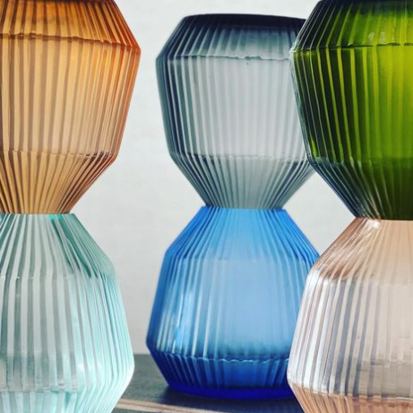 Conical Glass Vase Mini in Peach