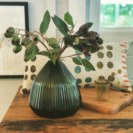 Conical Glass Vase Small in Leaf