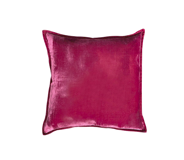 Silk Velvet & Linen 50 x 50cm Cushions in Magenta