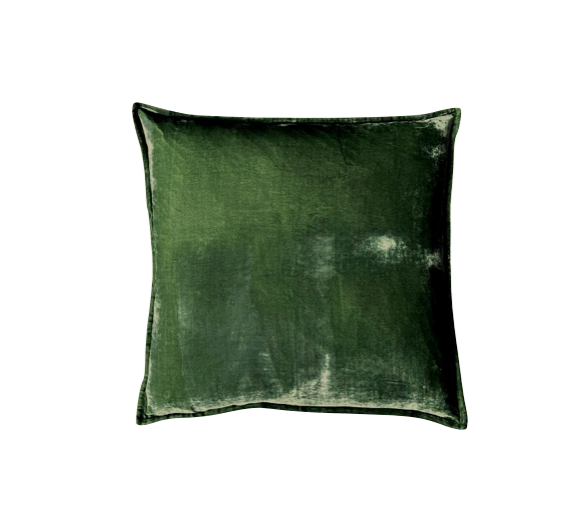 Silk Velvet & Linen 50 x 50cm Cushions in Fern