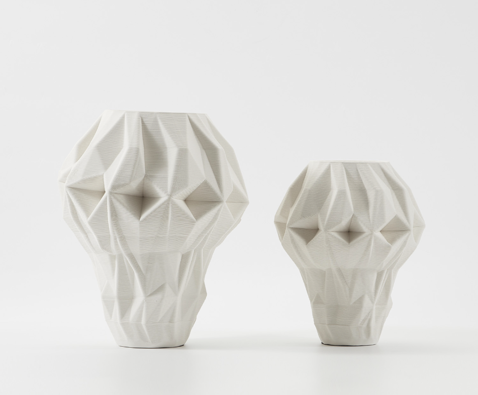 Hedron Vase in Ivory