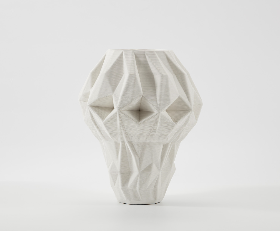 Hedron Vase in Ivory
