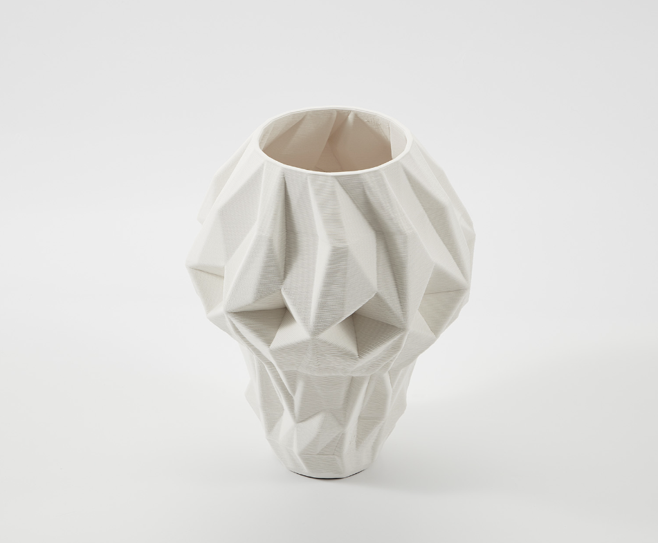 Hedron Vase in Ivory