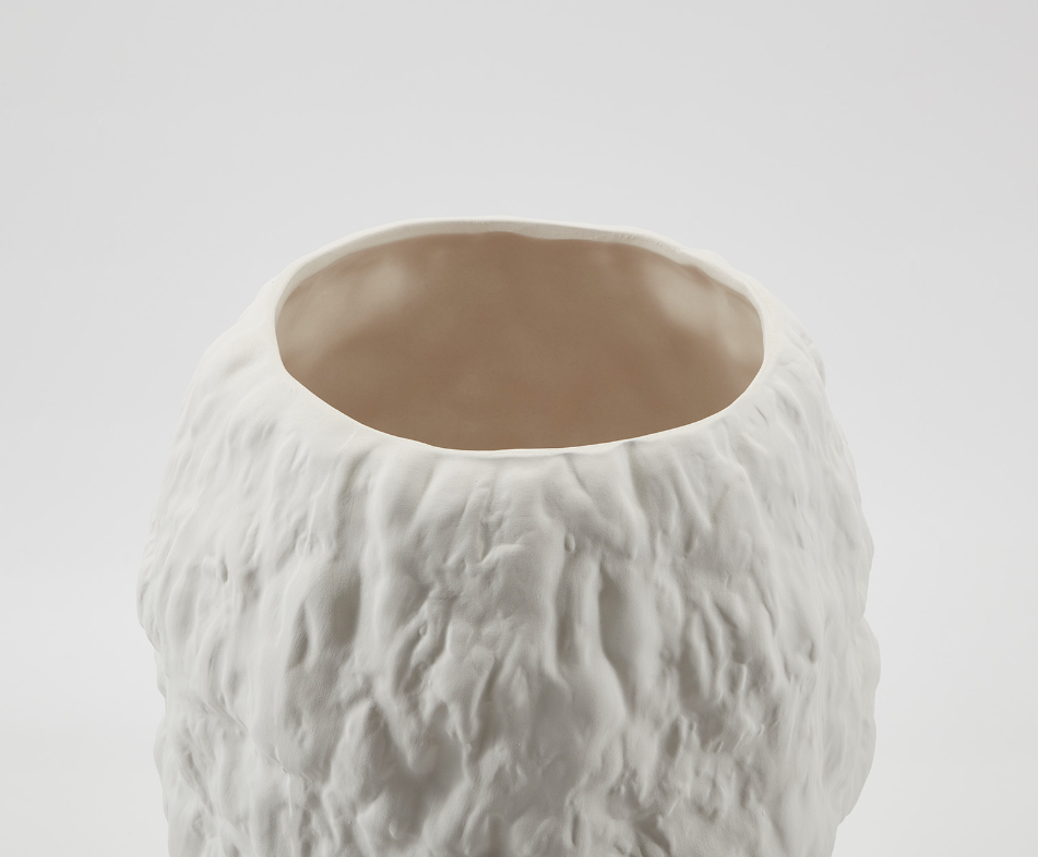Mache Vase in Ivory