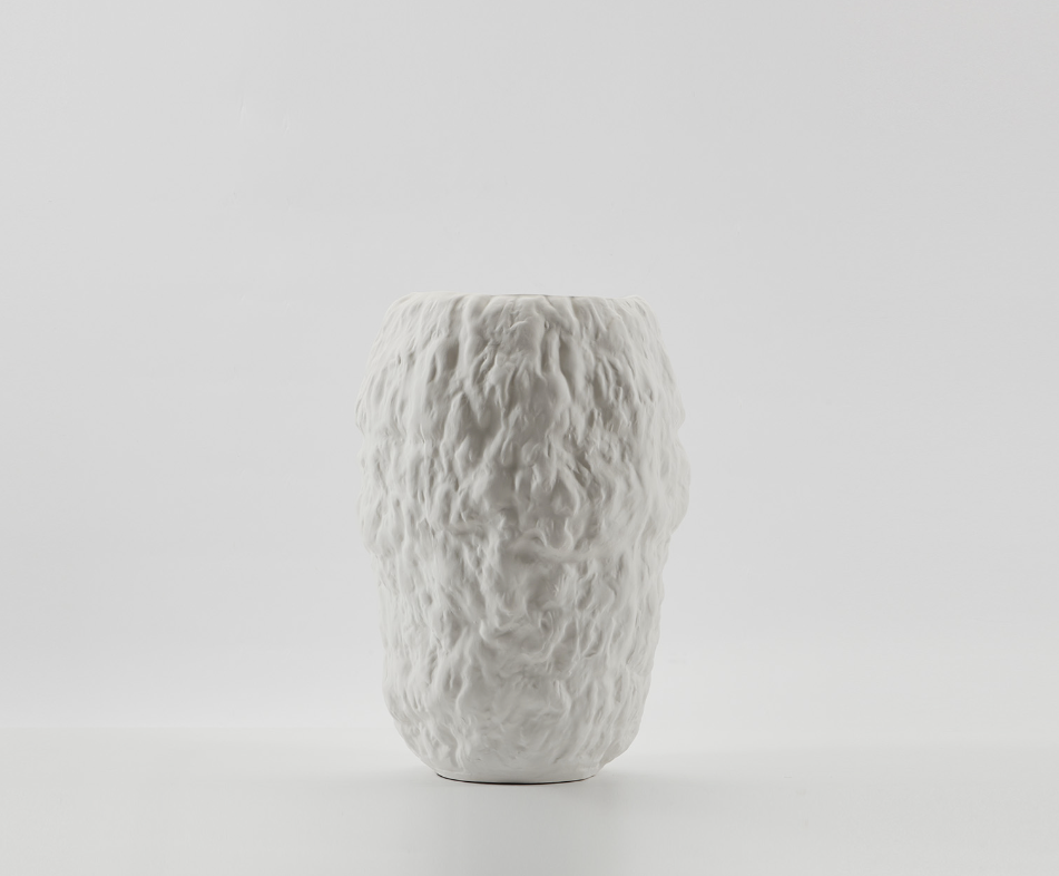 Mache Vase in Ivory