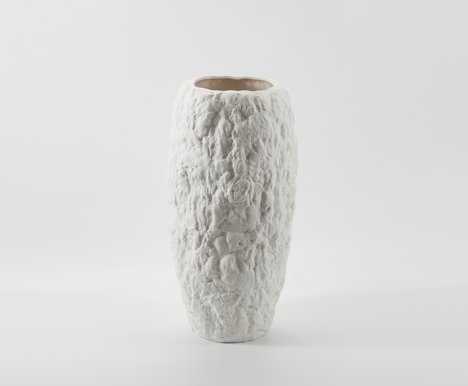 Mache Vase in Ivory