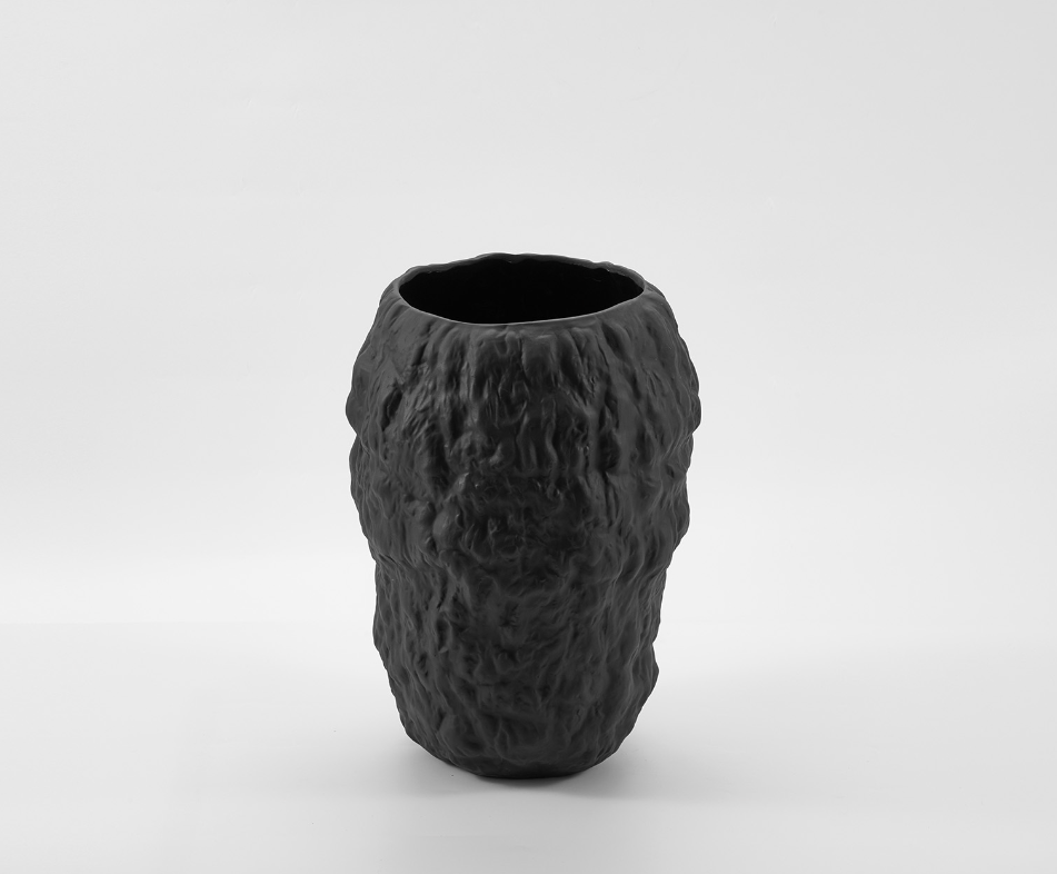 Mache Vase in Black