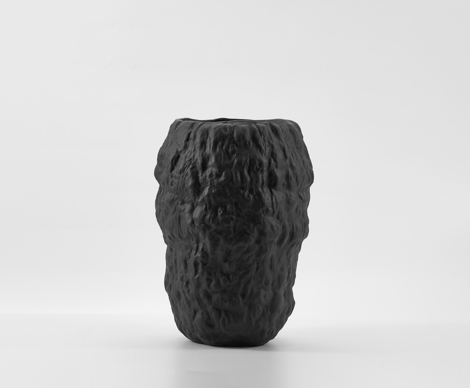 Mache Vase in Black