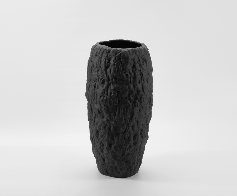 Mache Vase in Black