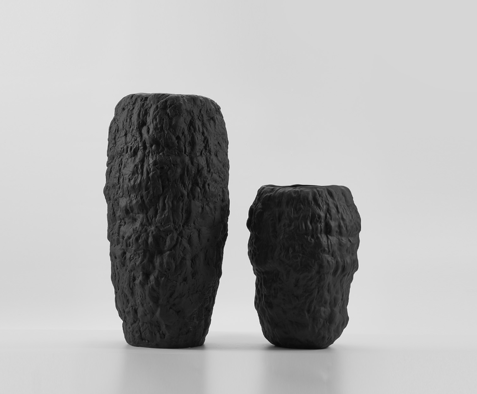 Mache Vase in Black