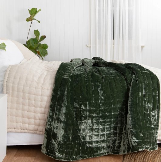Tempt Silk Velvet Throw - Beetle