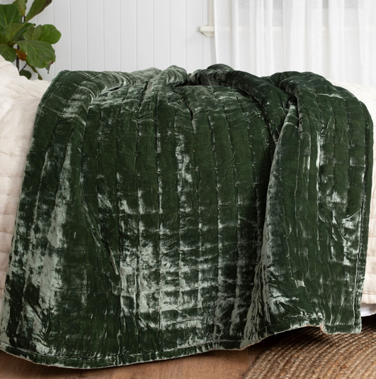 Tempt Silk Velvet Throw - Beetle