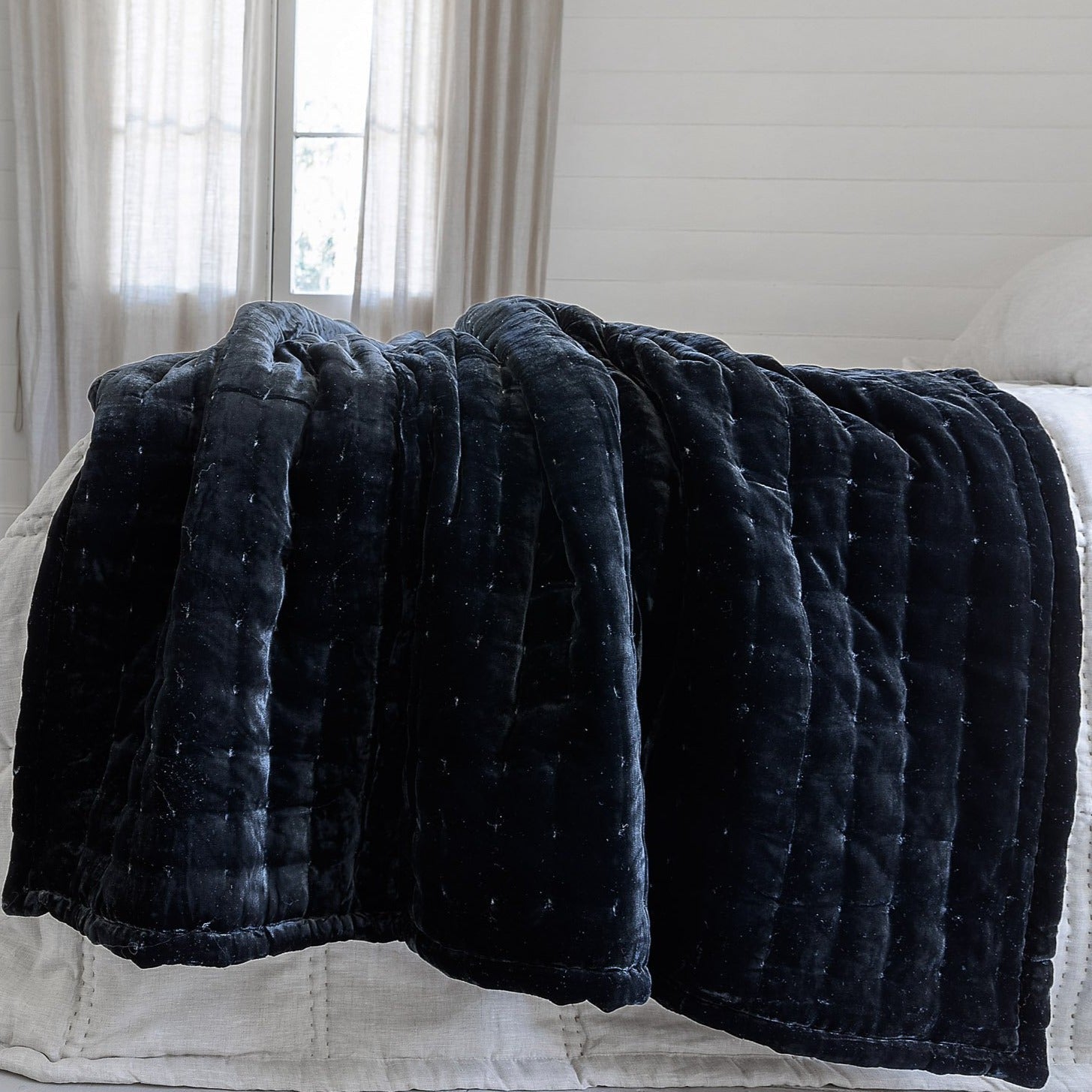 Tempt Silk Velvet Throw in Black