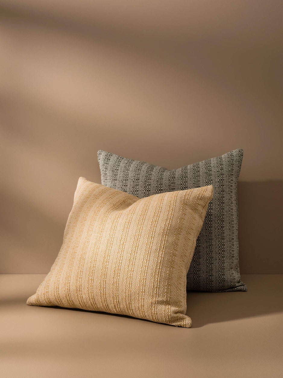 Basketweave Cushion in Kale/Natural