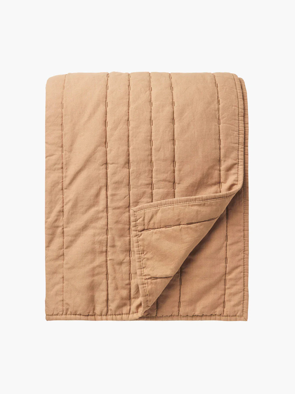 Kemble Caramel Linen & Cotton Quilt
