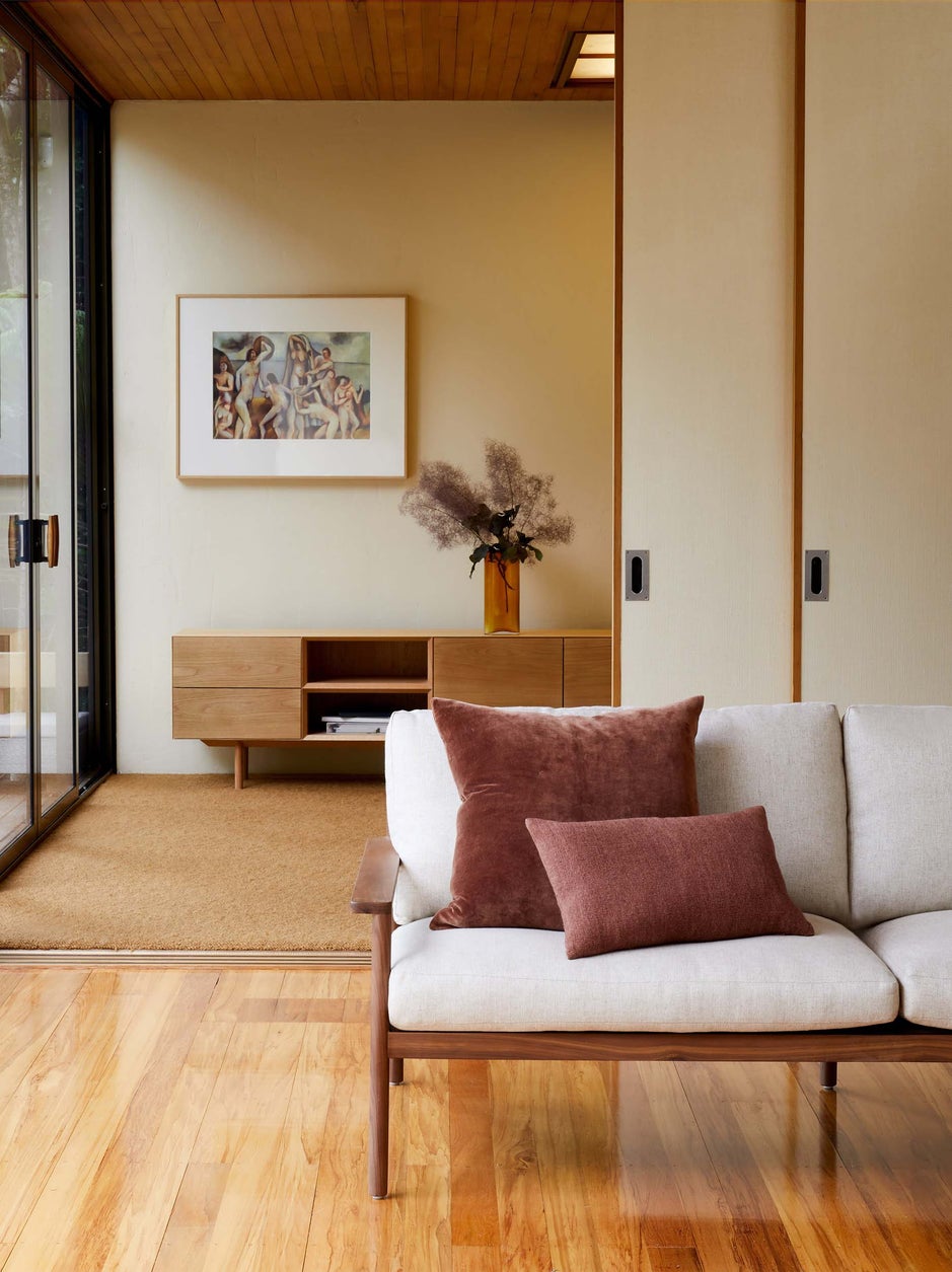 Cotton Velvet Cushion in Brick