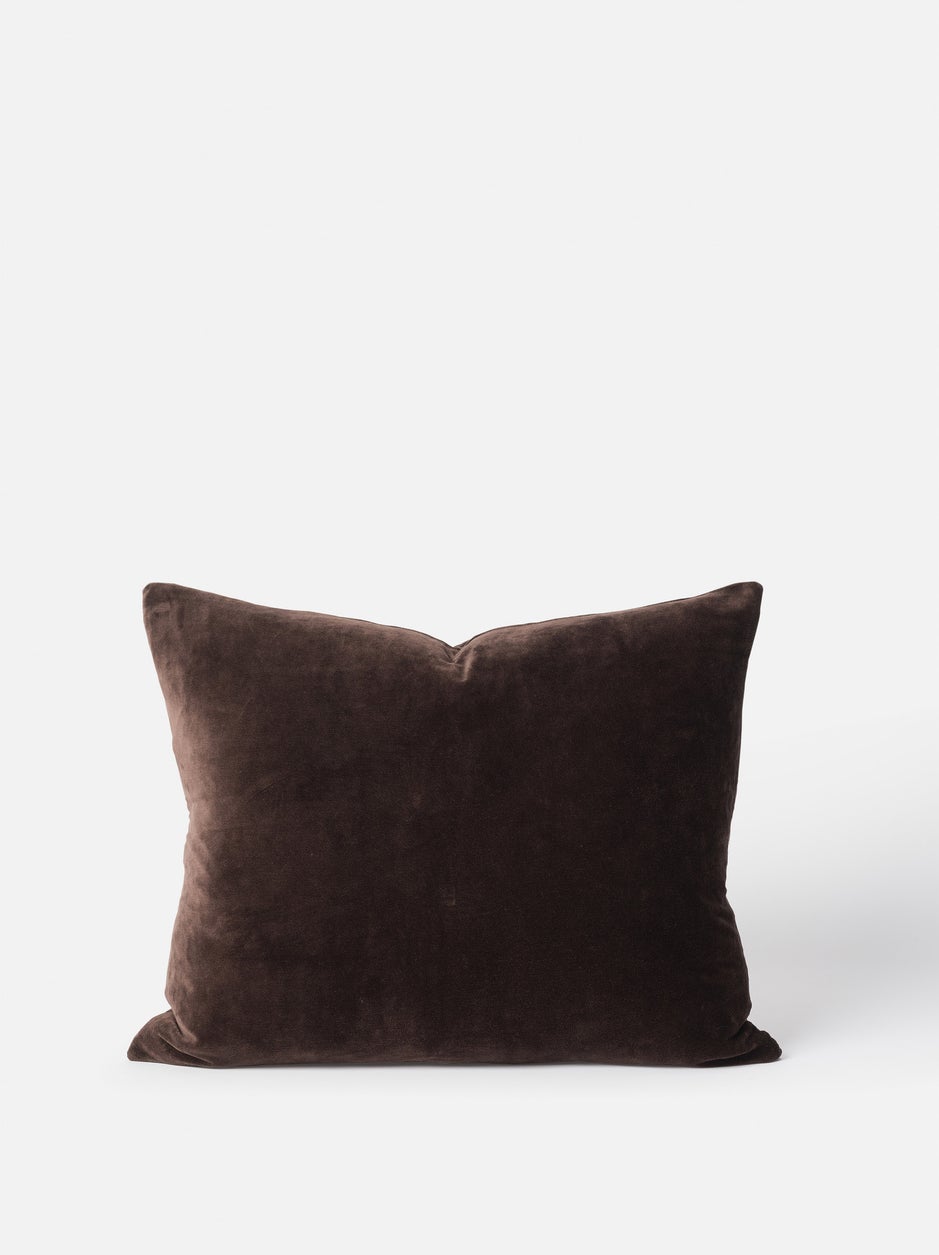 Cotton Velvet Cushion in Henna