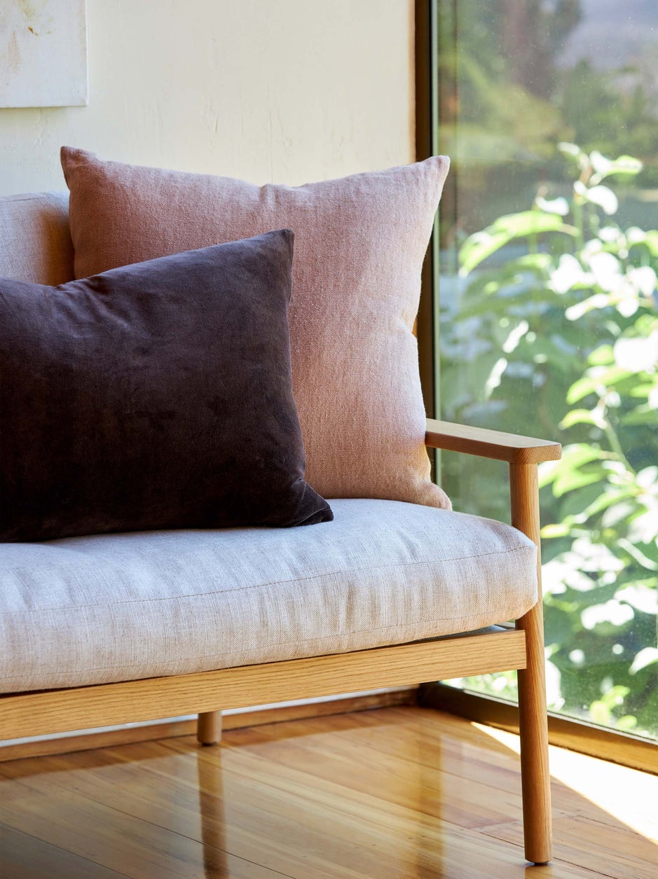 Cotton Velvet Cushion in Henna