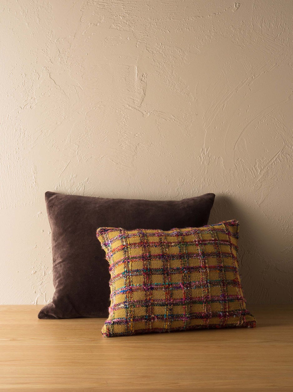 Cotton Velvet Cushion in Henna