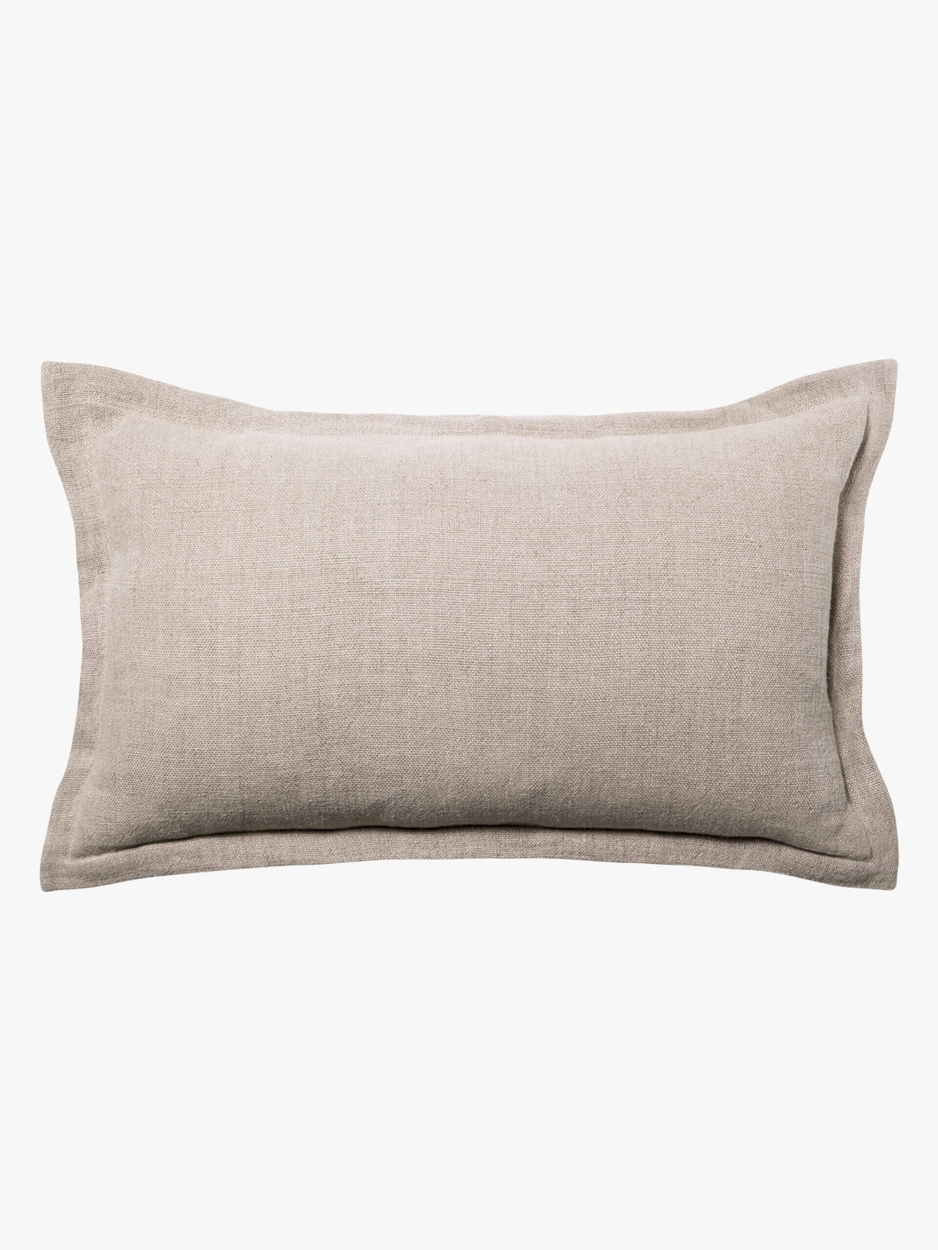 Burton Oatmeal Tailored Heavy Linen Rectangle Cushion
