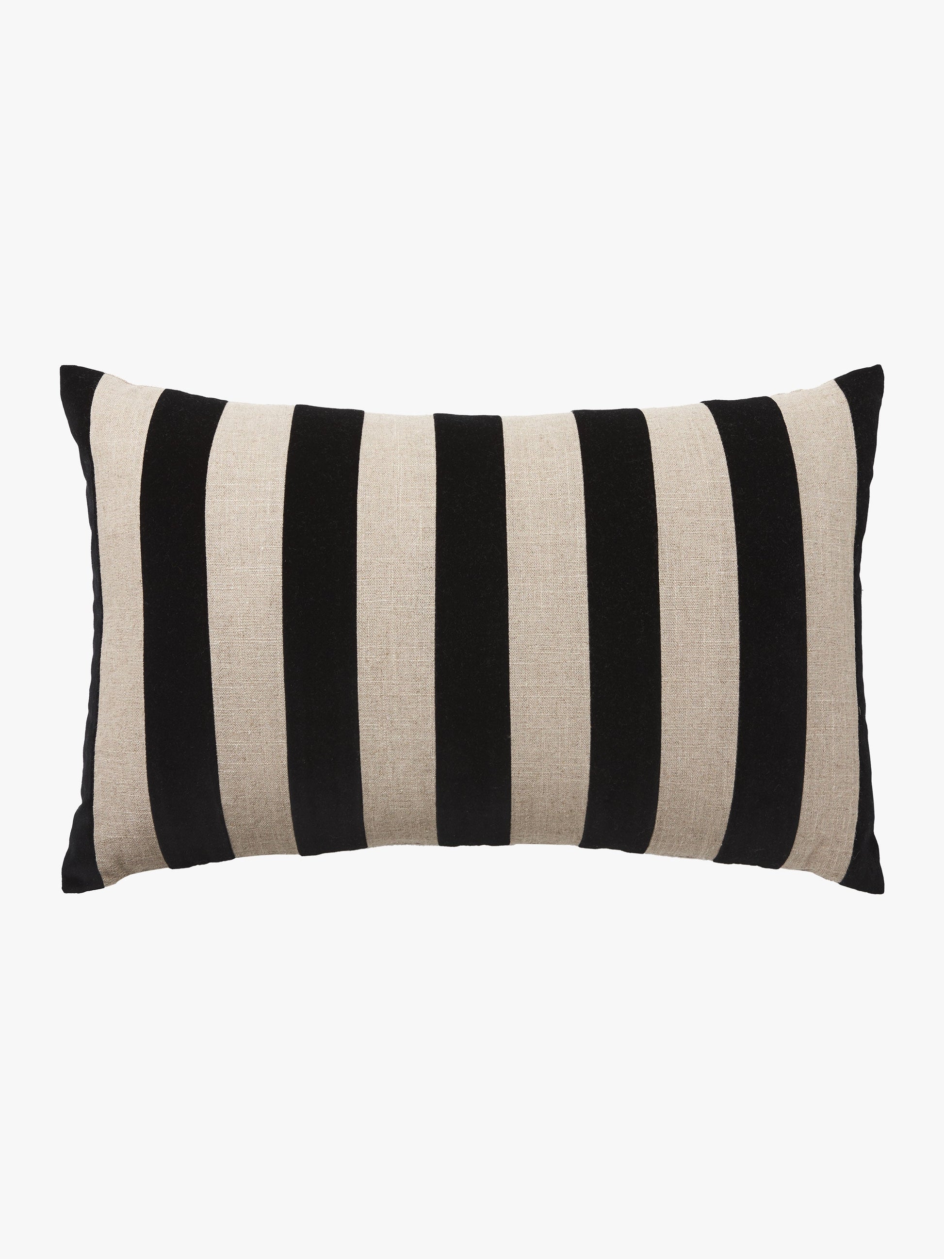 Etro Black Stripe Velvet Cushion