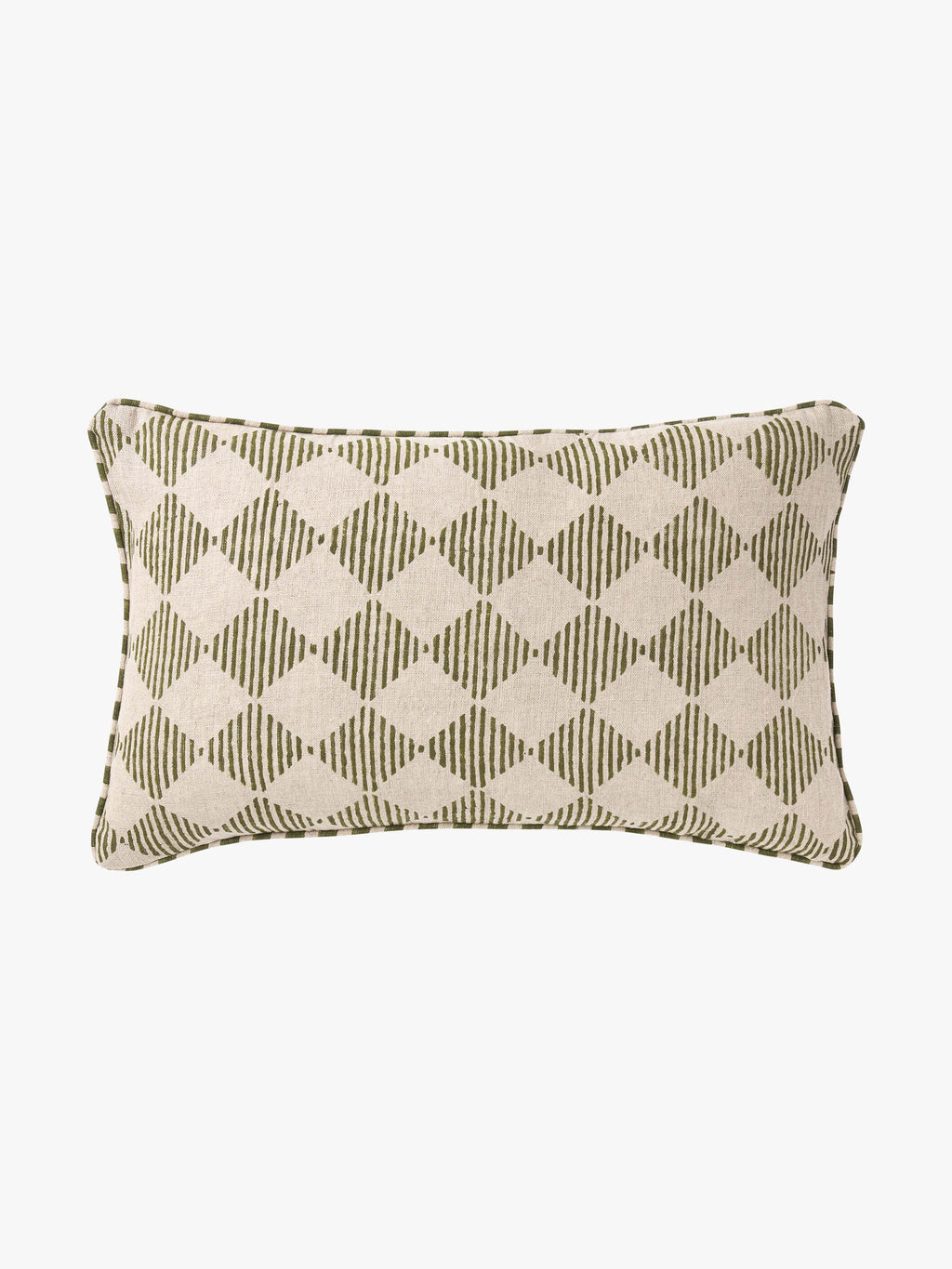 Quinn Olive Reversible Linen Cushion