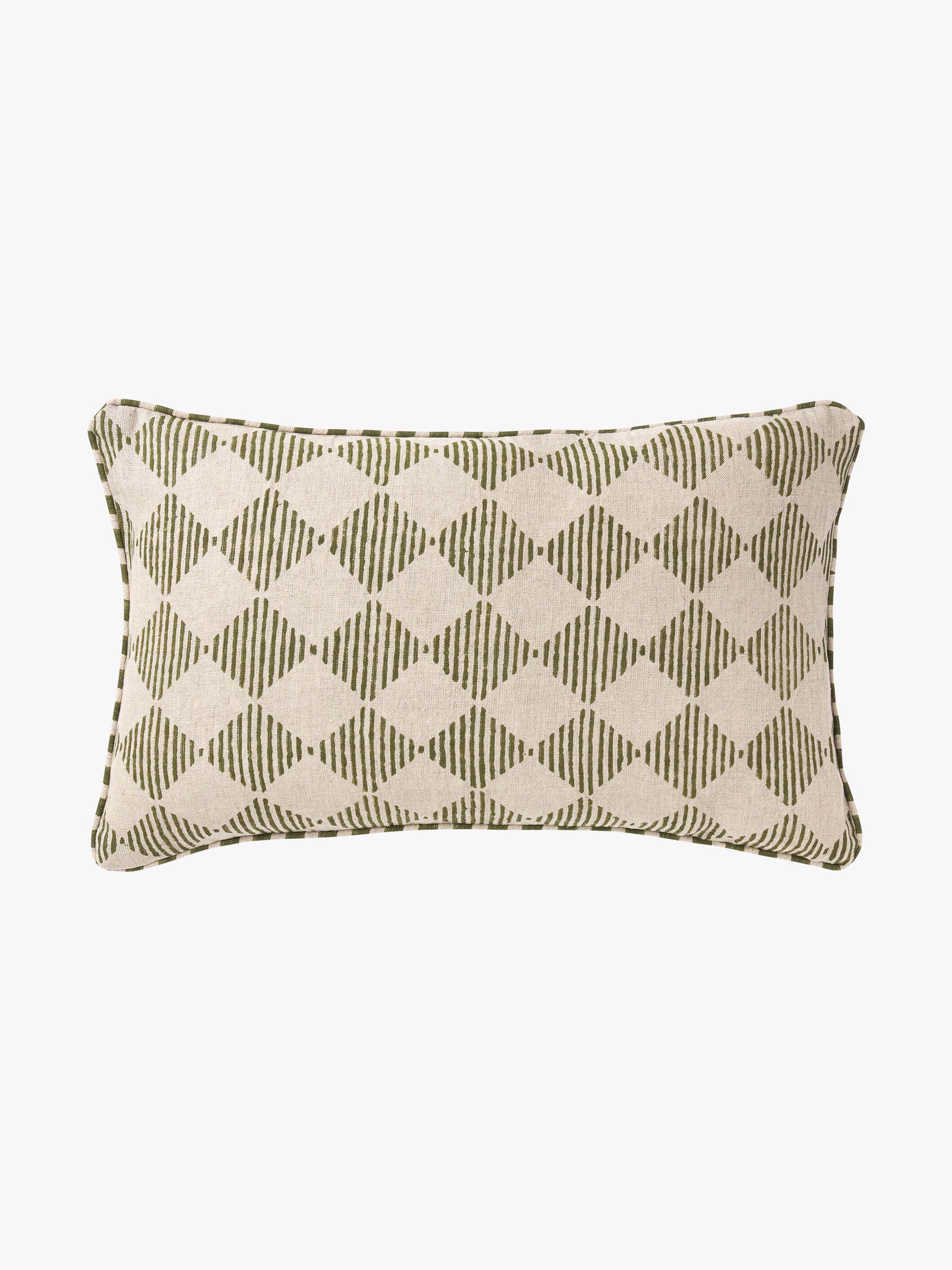 Quinn Olive Reversible Linen Cushion