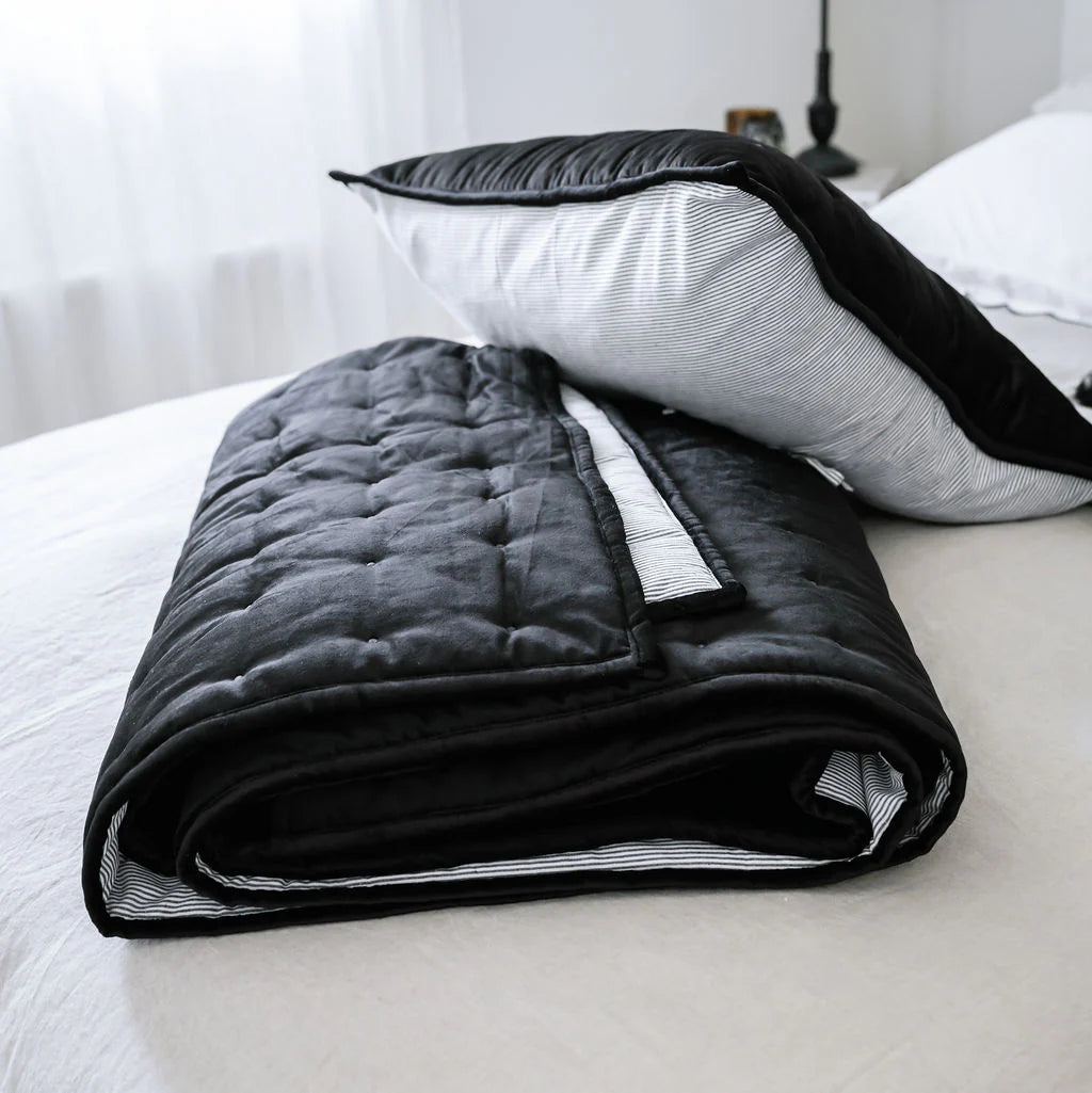 Dainty Cotton Velvet Cushion Cover - Black