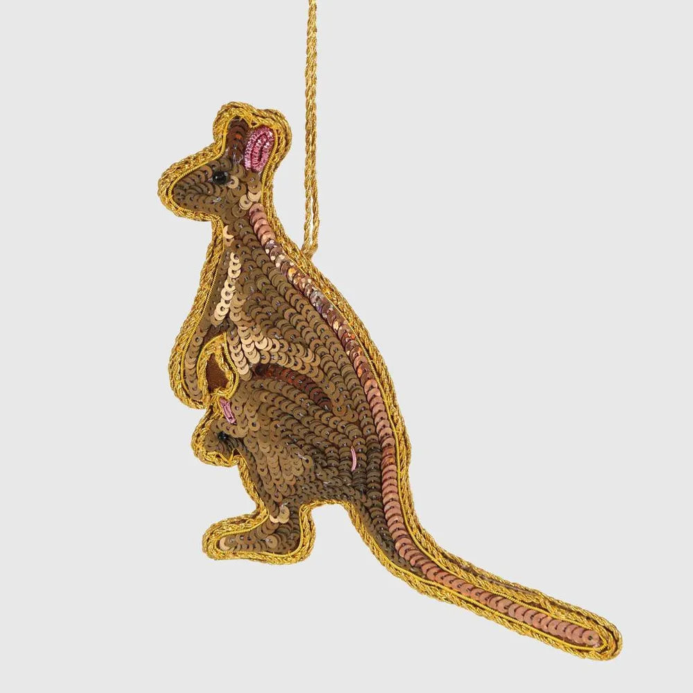 Kangaroo Sequin Christmas Decoration