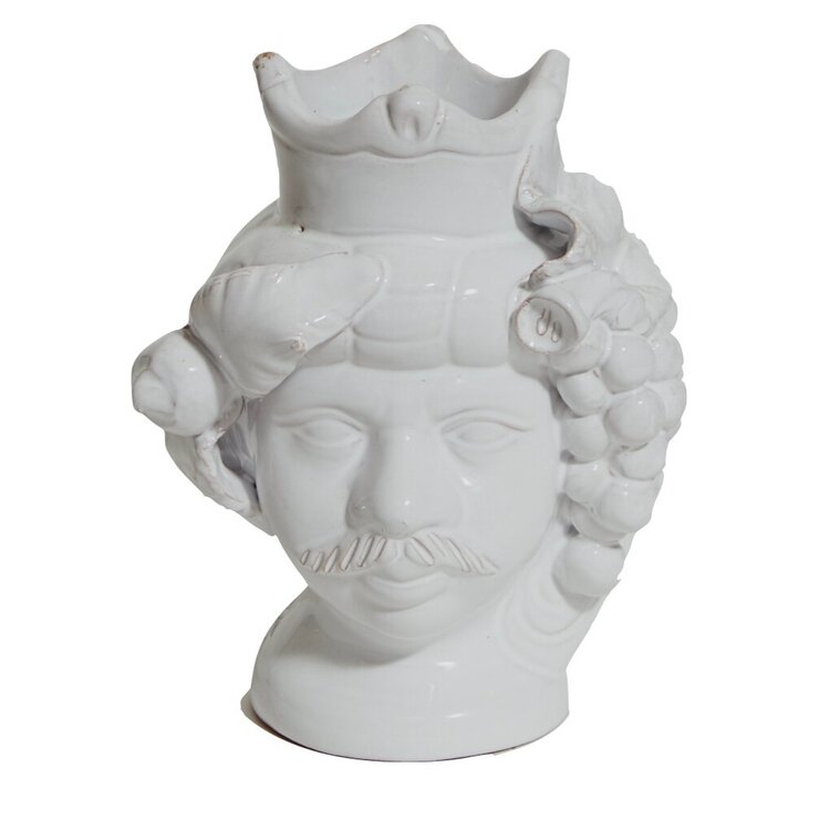 Small Sicilian Ceramic Heads in Grape Male