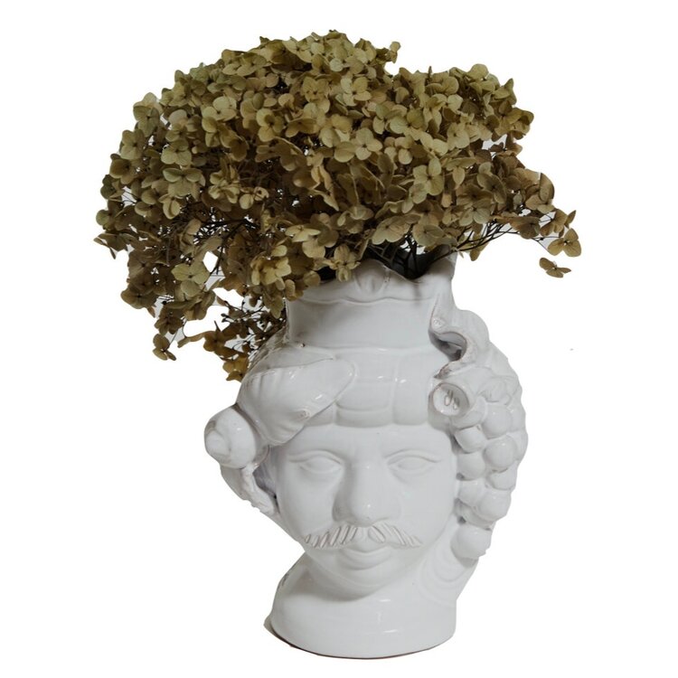 Small Sicilian Ceramic Heads in Grape Male